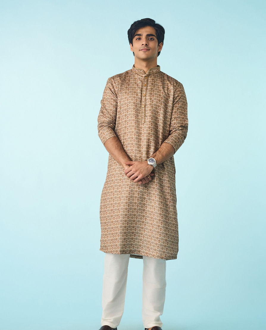 Diwas Men Mehndi Green Kurta Pajama