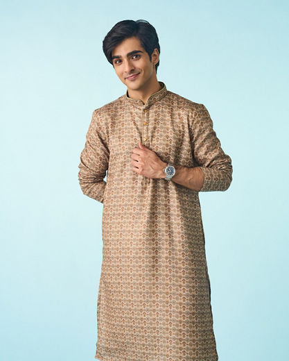 Diwas Men Mehndi Green Kurta Pajama