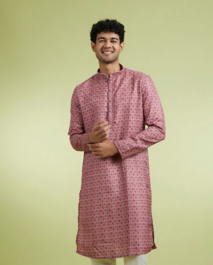 Diwas Men Dusty Pink Magnificence Kurta Pajama
