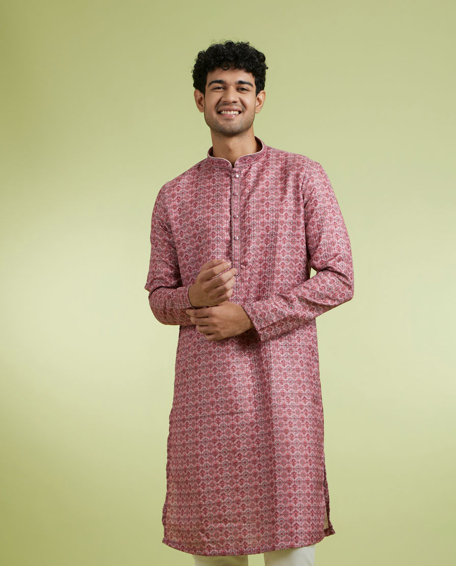 Diwas Men Dusty Pink Magnificence Kurta Pajama