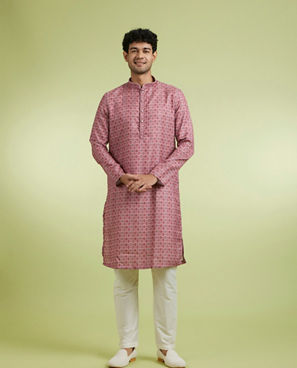 Diwas Men Dusty Pink Magnificence Kurta Pajama