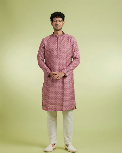 Diwas Men Dusty Pink Magnificence Kurta Pajama