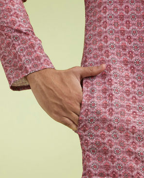 Diwas Men Dusty Pink Magnificence Kurta Pajama