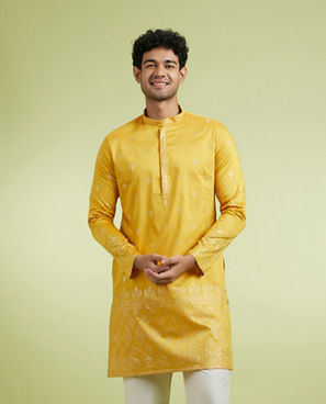 Diwas Men Sun-Drenched Mustard Kurta Pajama