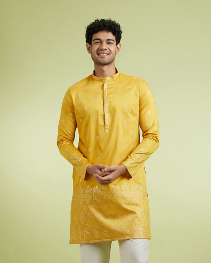 Diwas Men Sun-Drenched Mustard Kurta Pajama