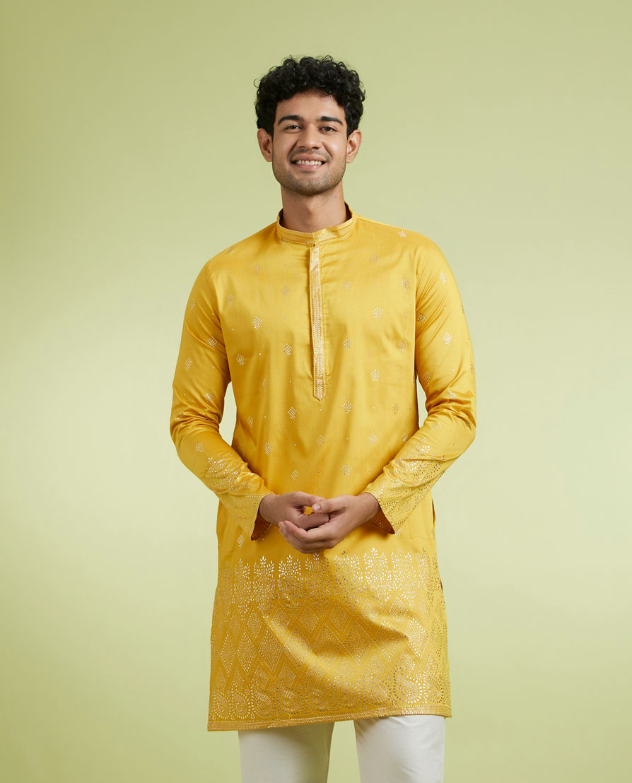 Diwas Men Sun-Drenched Mustard Kurta Pajama