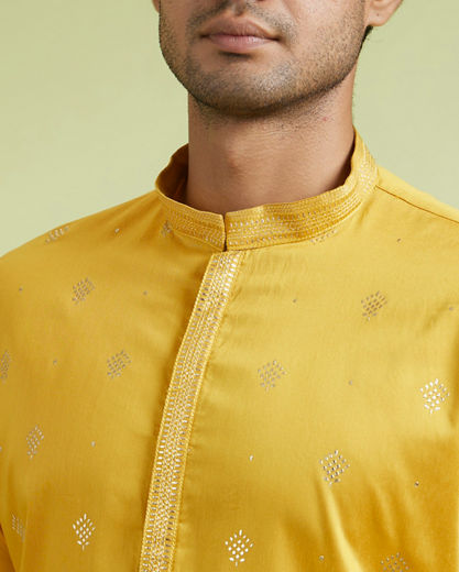 Diwas Men Sun-Drenched Mustard Kurta Pajama
