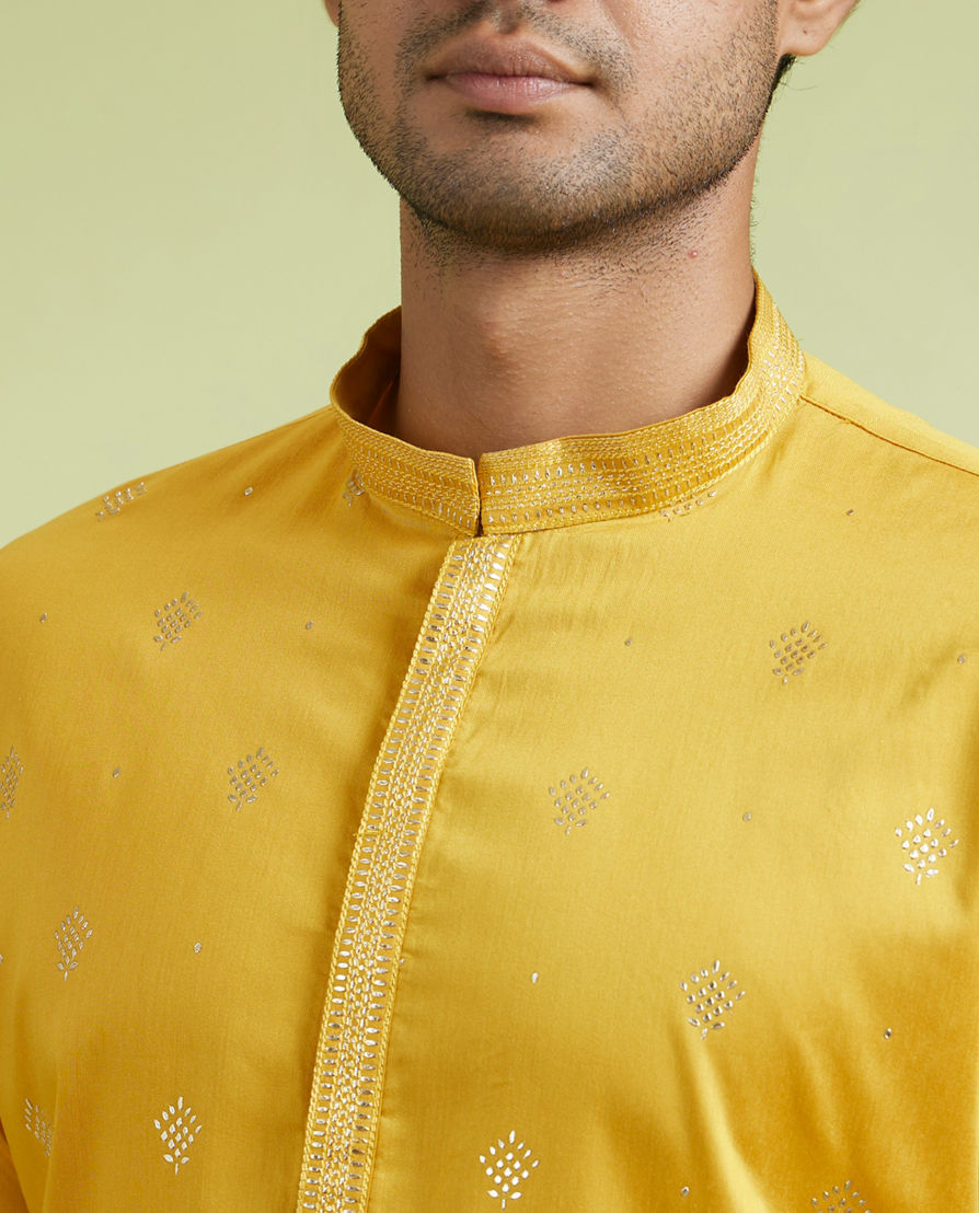 Diwas Men Sun-Drenched Mustard Kurta Pajama