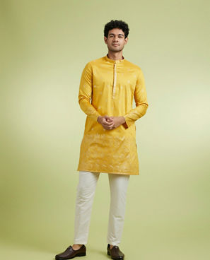 Diwas Men Sun-Drenched Mustard Kurta Pajama