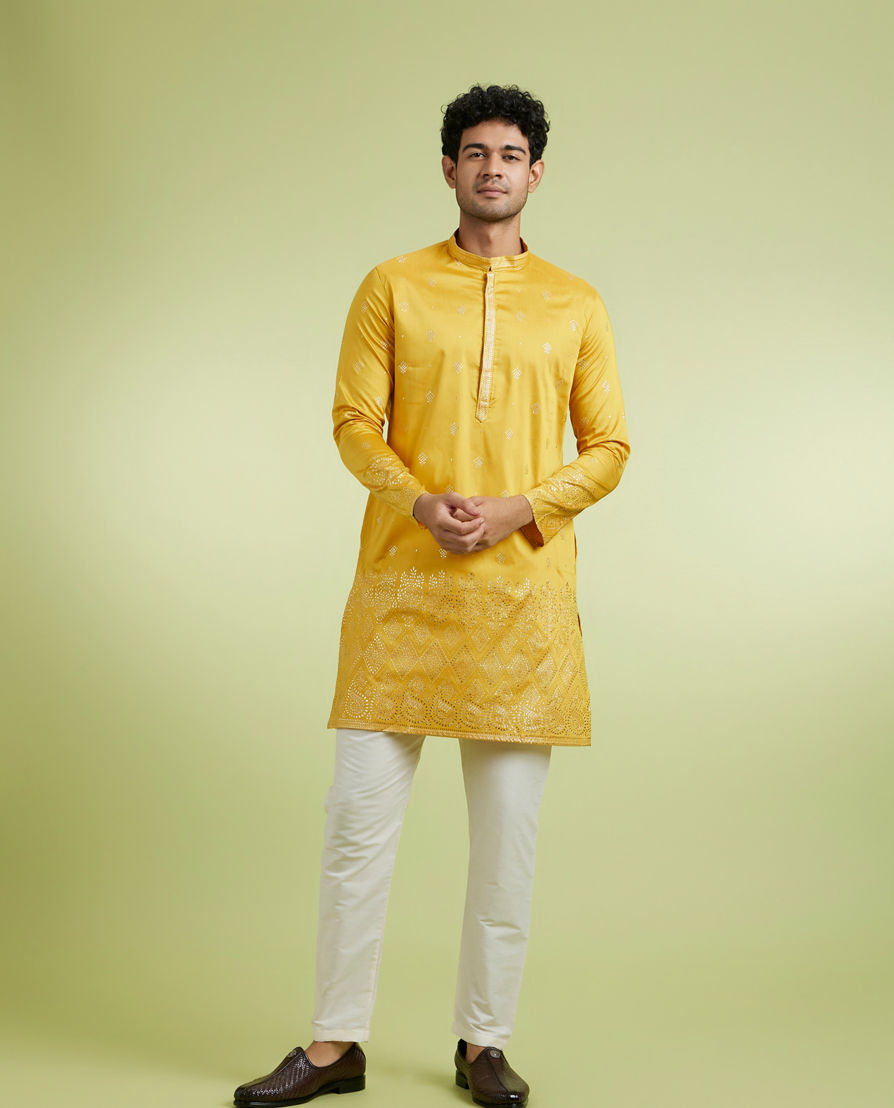 Diwas Men Sun-Drenched Mustard Kurta Pajama