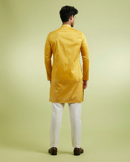 Diwas Men Sun-Drenched Mustard Kurta Pajama