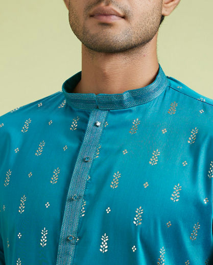 Diwas Men Teal Green Splendor Kurta Pajama