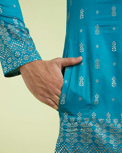 Diwas Men Teal Green Splendor Kurta Pajama