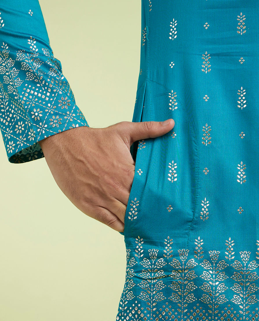 Diwas Men Teal Green Splendor Kurta Pajama