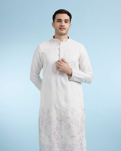 Diwas Men Cream Festival Kurta Pajama
