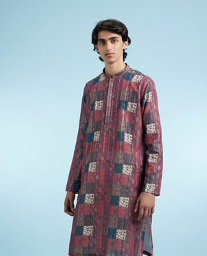 Diwas Men Maroon Majesty Kurta Pajama