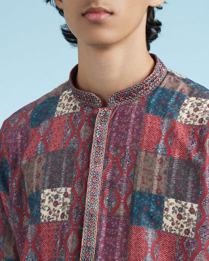 Diwas Men Maroon Majesty Kurta Pajama