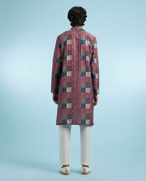 Diwas Men Maroon Majesty Kurta Pajama