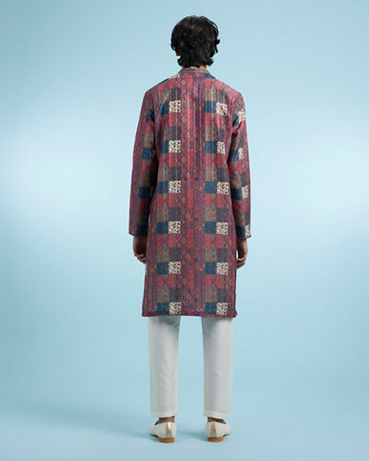 Diwas Men Maroon Majesty Kurta Pajama
