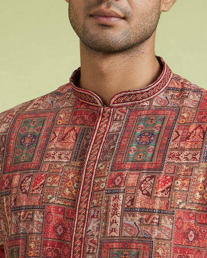 Diwas Men Elegant Rust Kurta Pajama Set