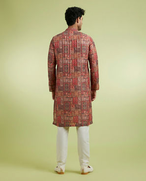 Diwas Men Elegant Rust Kurta Pajama Set