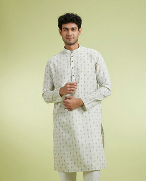 Diwas Men Light Mid Green Delight Kurta Pajama
