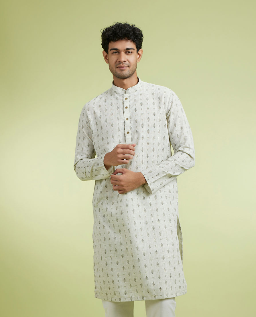 Diwas Men Light Mid Green Delight Kurta Pajama