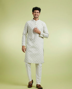 Diwas Men Light Mid Green Delight Kurta Pajama