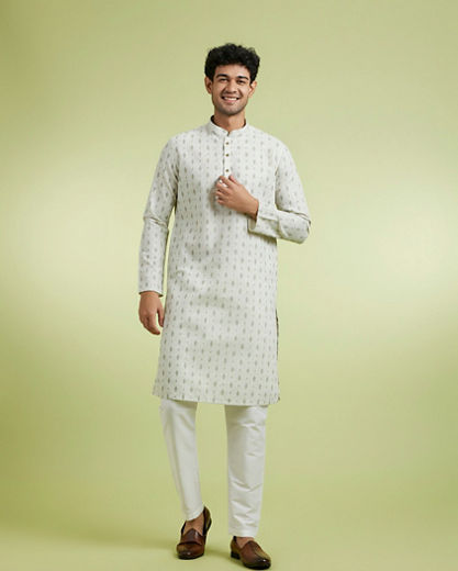 Diwas Men Light Mid Green Delight Kurta Pajama