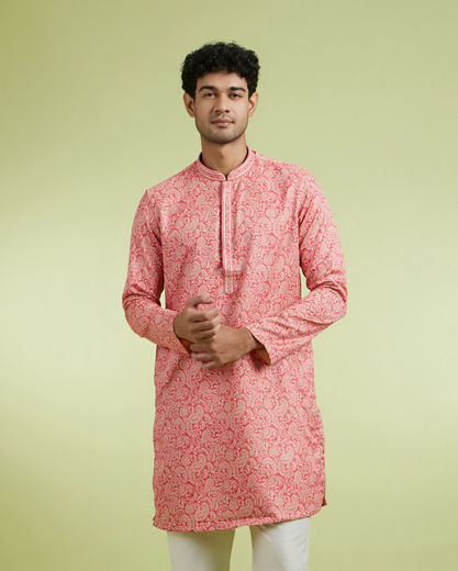 Diwas Men Panache Pink Kurta Pajama Set