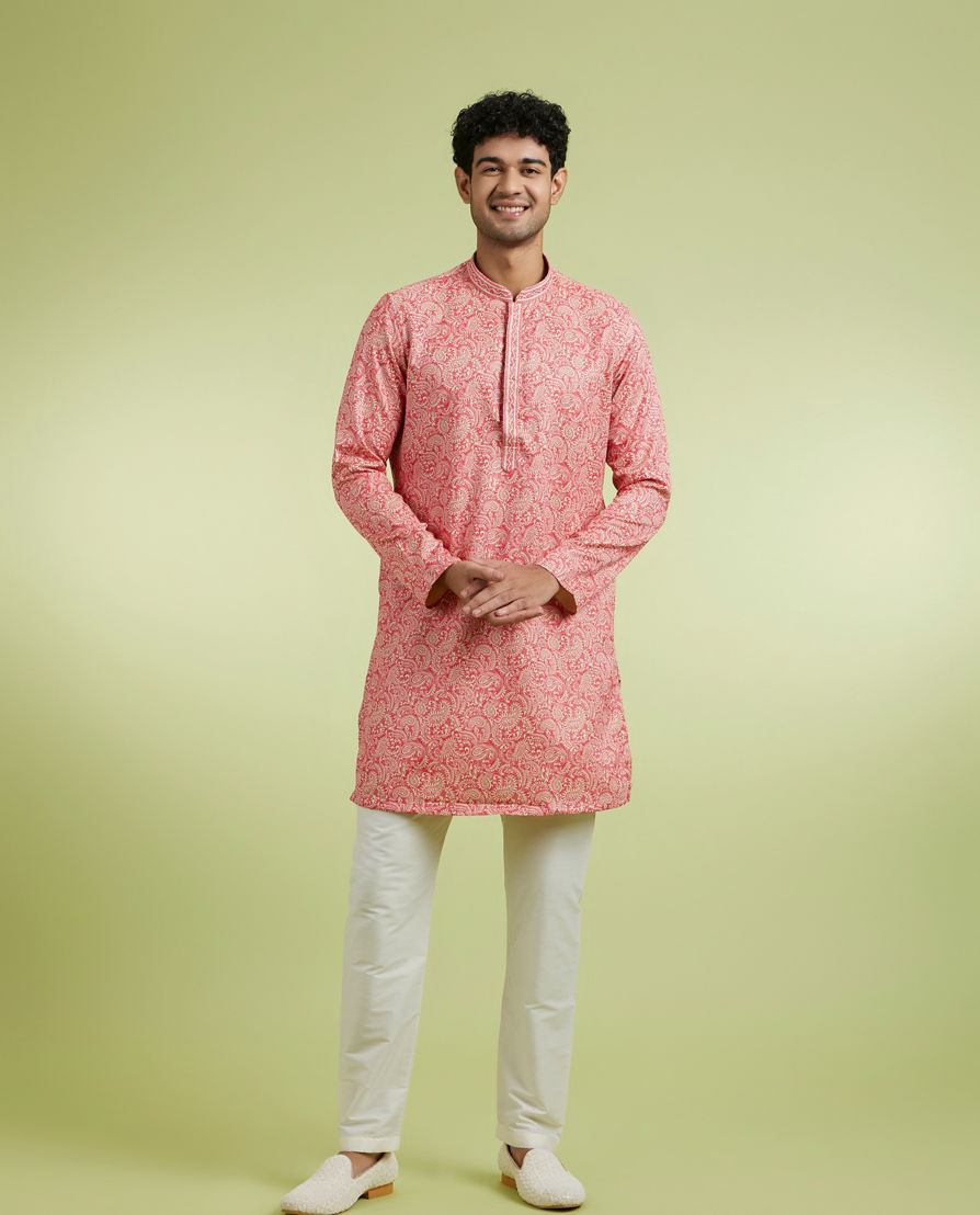 Diwas Men Panache Pink Kurta Pajama Set