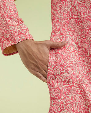 Diwas Men Panache Pink Kurta Pajama Set
