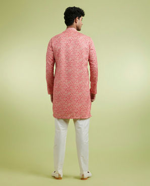 Diwas Men Panache Pink Kurta Pajama Set