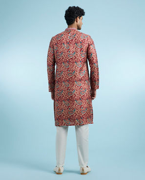 Diwas Men Maroon Majesty Kurta Pajama