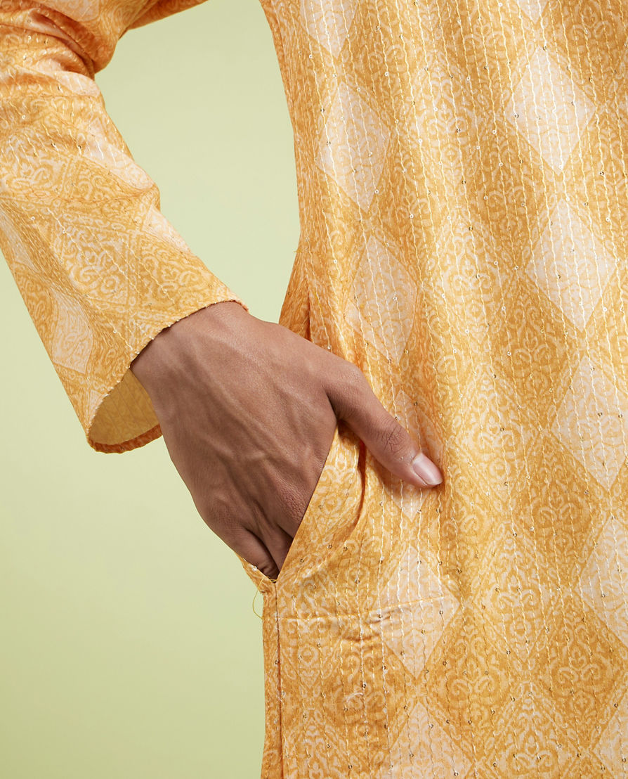 Diwas Men Festive Mustard Kurta Pajama