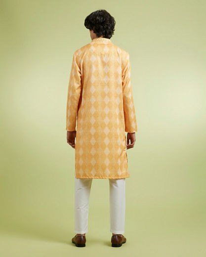 Diwas Men Festive Mustard Kurta Pajama