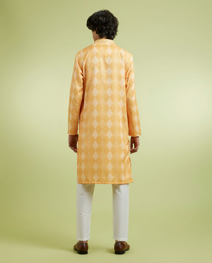Diwas Men Festive Mustard Kurta Pajama