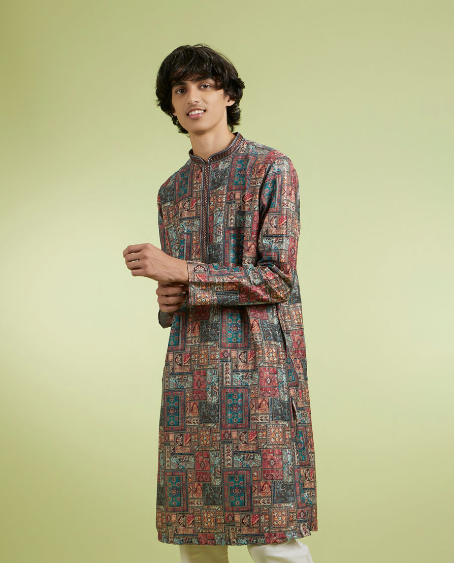Diwas Men Pristine Rustic Pista Artistry Kurta Pajama