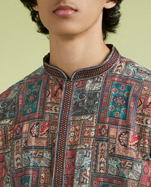 Diwas Men Pristine Rustic Pista Artistry Kurta Pajama
