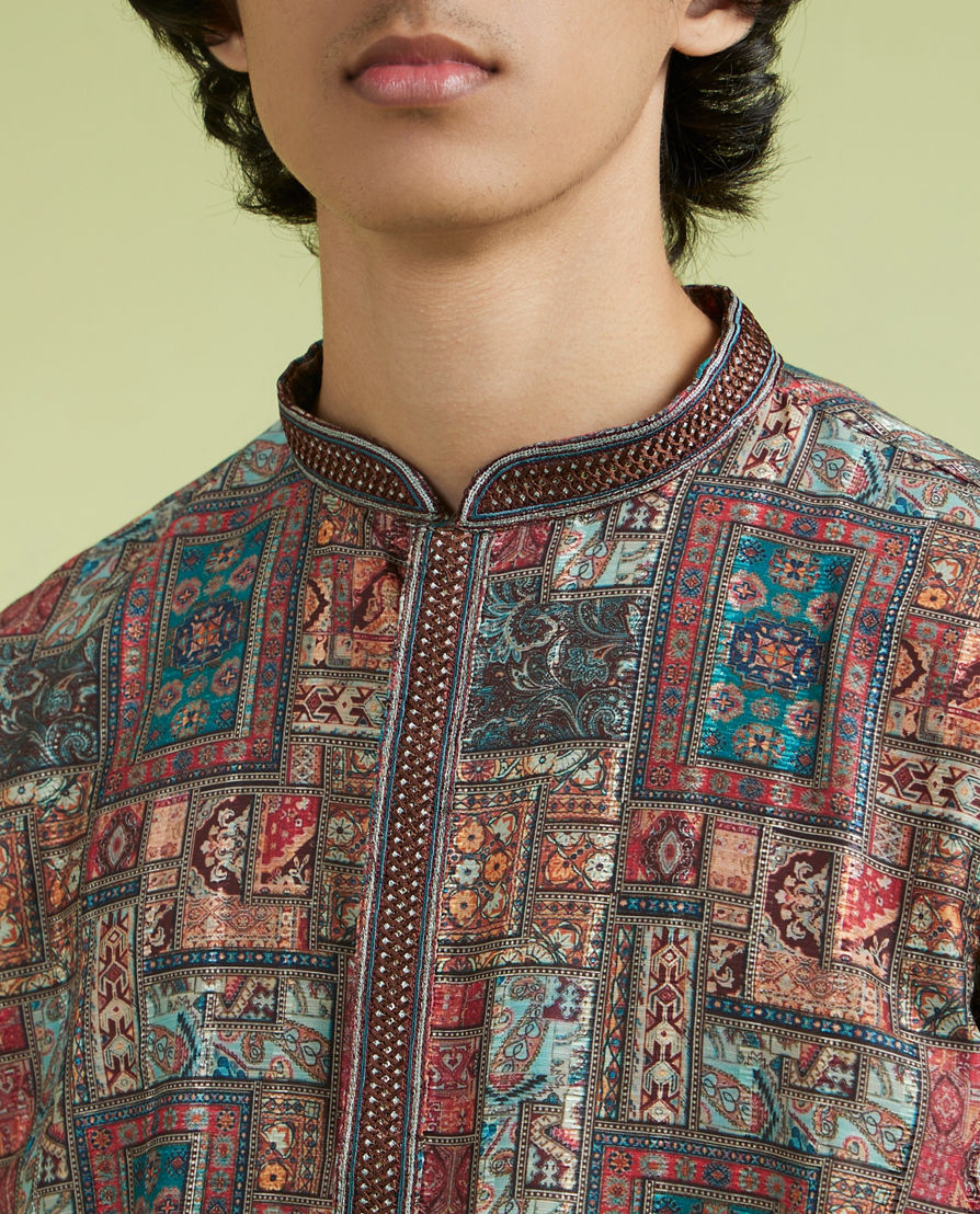 Diwas Men Pristine Rustic Pista Artistry Kurta Pajama