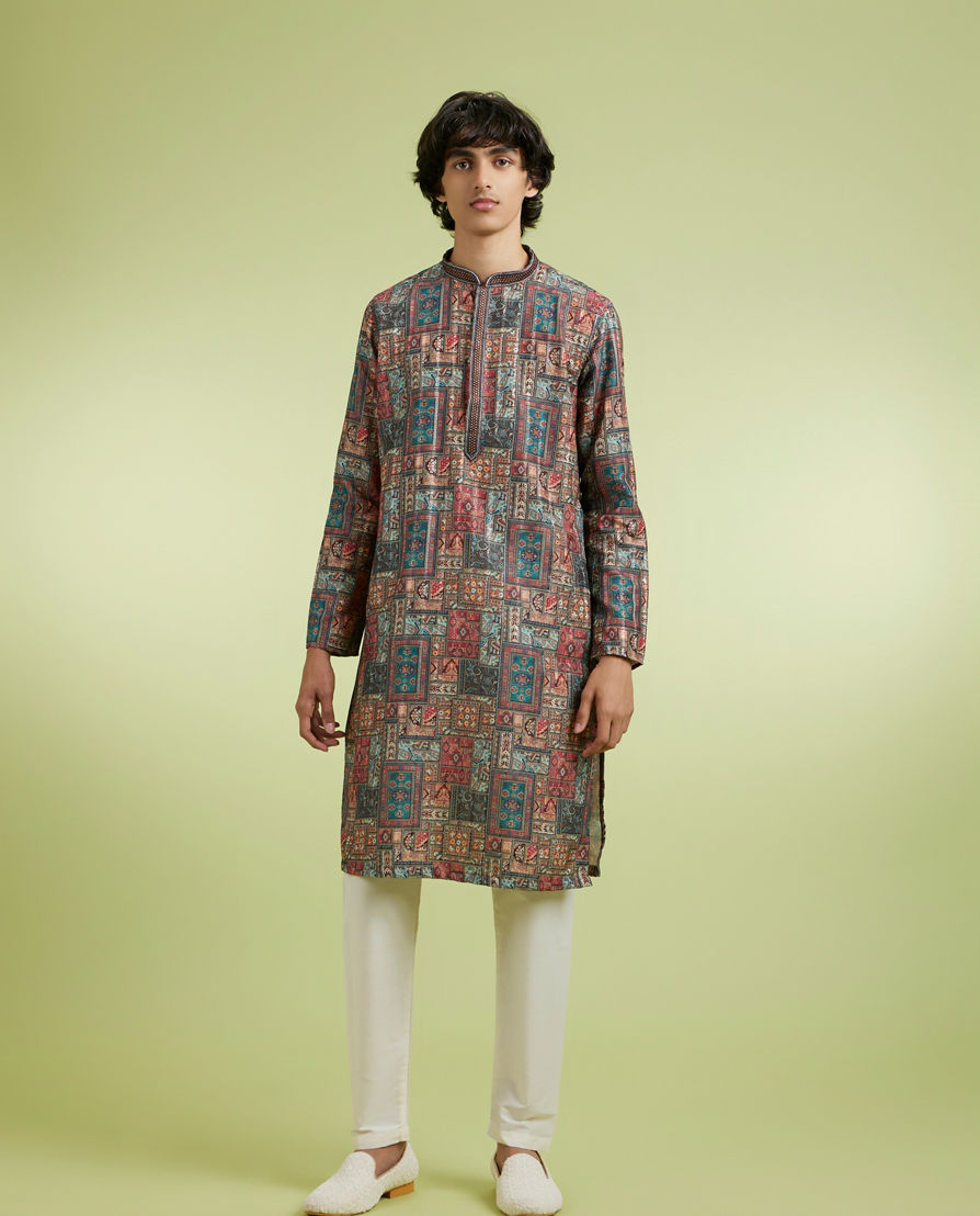Diwas Men Pristine Rustic Pista Artistry Kurta Pajama
