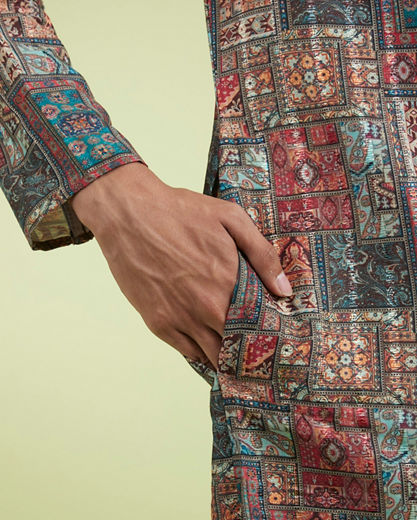 Diwas Men Pristine Rustic Pista Artistry Kurta Pajama