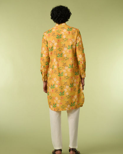 Diwas Men Sun Kissed Yellow Elegance Kurta Pajama
