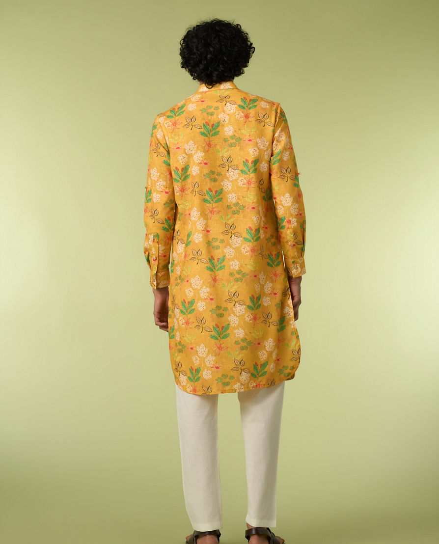 Diwas Men Sun Kissed Yellow Elegance Kurta Pajama