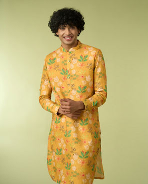Diwas Men Sun Kissed Yellow Elegance Kurta Pajama