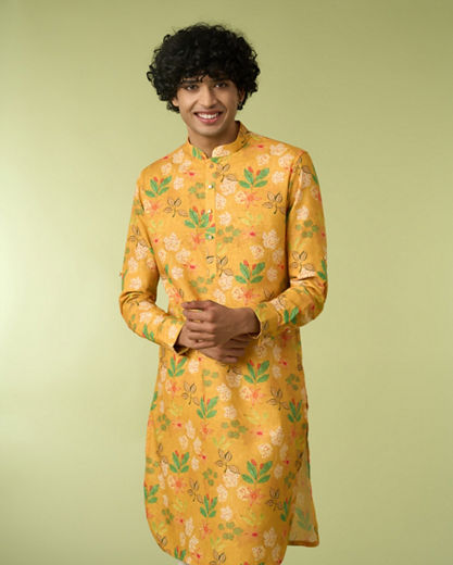 Diwas Men Sun Kissed Yellow Elegance Kurta Pajama
