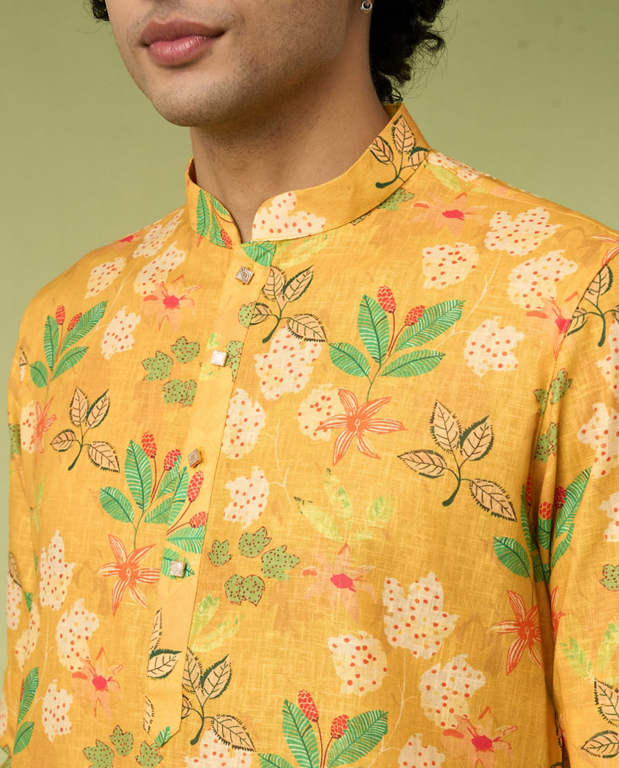 Diwas Men Sun Kissed Yellow Elegance Kurta Pajama