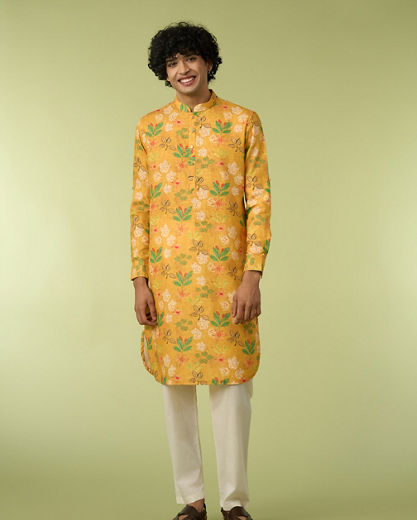 Diwas Men Sun Kissed Yellow Elegance Kurta Pajama