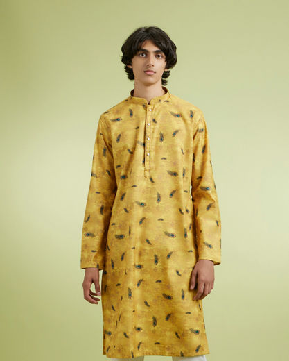 Diwas Men Radiant Mustard Kurta Pajama