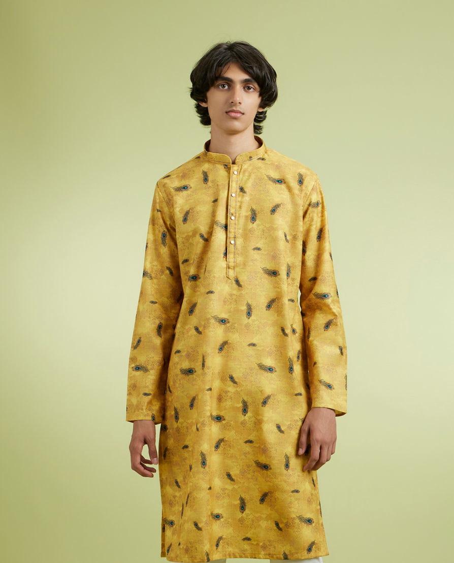 Diwas Men Radiant Mustard Kurta Pajama